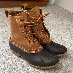 L.L. Bean Tan and Black Leather Boots